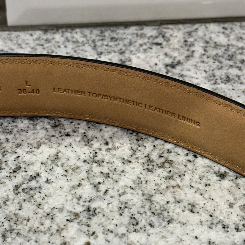 Tommy Bahama Men's Black Leather Belt Size Large 38-40‎ Dress Casual